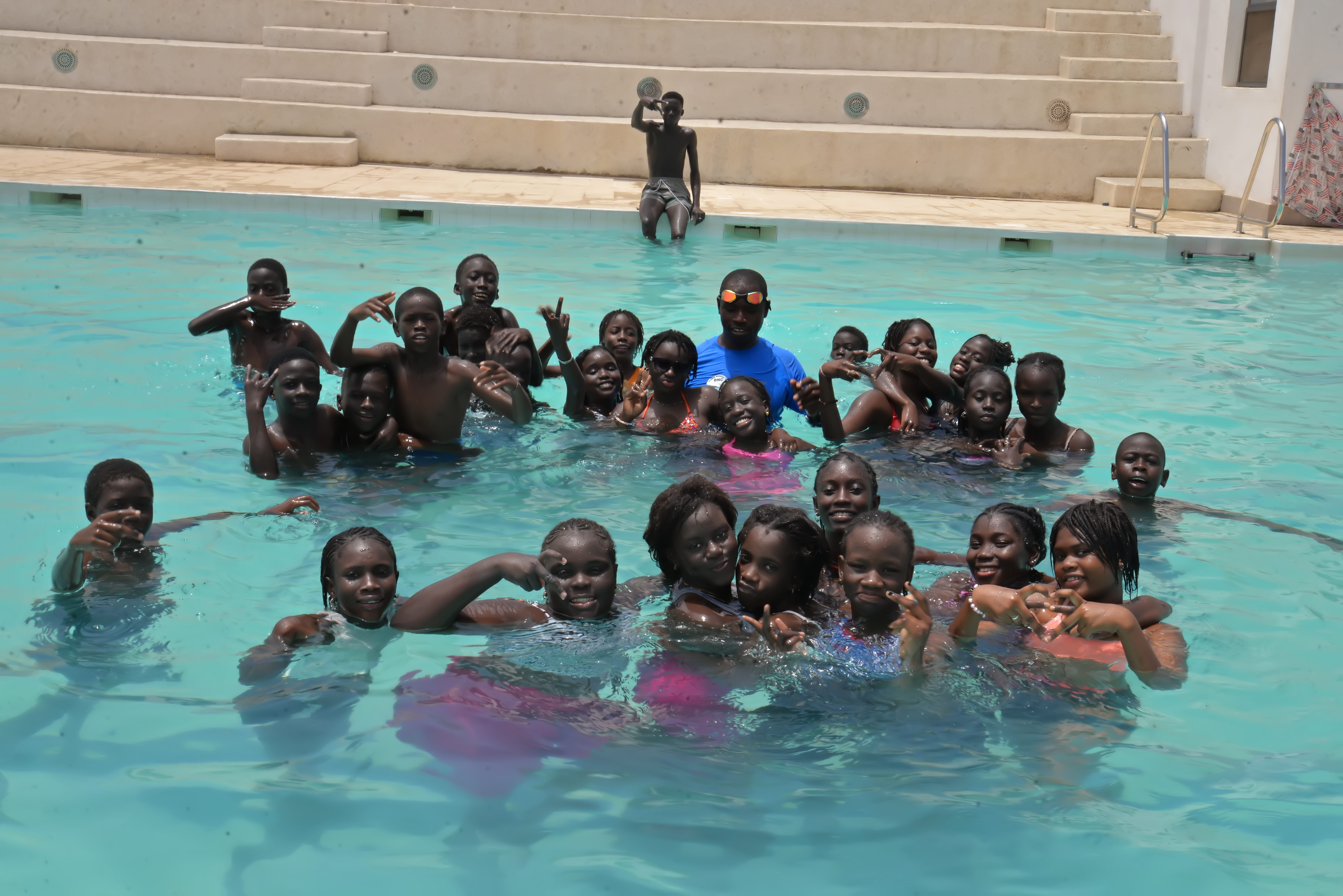 Cours de natation dans la piscine de l'EPCEP